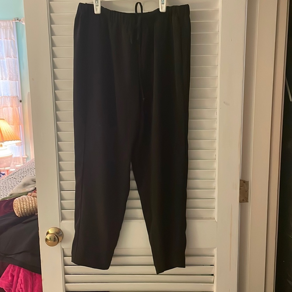 Soft black high waisted trousers